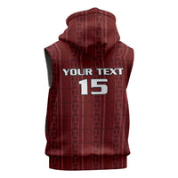 Custom Malawi Football Sleeveless Zip Hoodie Come On Flames - Red - Wonder Print Shop