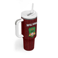 Custom Malawi Football Tumbler With Handle Come On Flames - Red - Wonder Print Shop