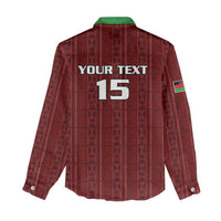 Custom Malawi Football Women Casual Shirt Come On Flames - Red - Wonder Print Shop