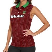 Custom Malawi Football Women Sleeveless Polo Shirt Come On Flames - Red - Wonder Print Shop