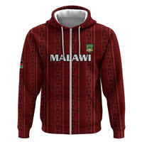 Custom Malawi Football Zip Hoodie Come On Flames - Red - Wonder Print Shop