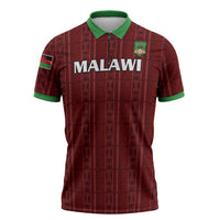 Custom Malawi Football Zipper Polo Shirt Come On Flames - Red - Wonder Print Shop
