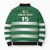 Rugby Zimbabwe Custom Bomber Puffer Jacket Go Champions Sables - Wonder Print Shop