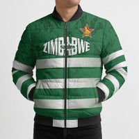 Rugby Zimbabwe Custom Bomber Puffer Jacket Go Champions Sables - Wonder Print Shop