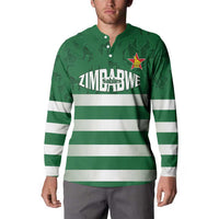 Rugby Zimbabwe Custom Button Sweatshirt Go Champions Sables - Wonder Print Shop