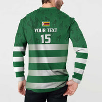 Rugby Zimbabwe Custom Button Sweatshirt Go Champions Sables - Wonder Print Shop