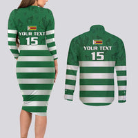 Rugby Zimbabwe Custom Couples Matching Long Sleeve Bodycon Dress and Long Sleeve Button Shirt Go Champions Sables - Wonder Print Shop
