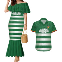 Rugby Zimbabwe Custom Couples Matching Mermaid Dress and Hawaiian Shirt Go Champions Sables - Wonder Print Shop