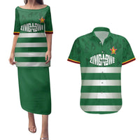 Rugby Zimbabwe Custom Couples Matching Puletasi and Hawaiian Shirt Go Champions Sables - Wonder Print Shop