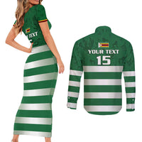 Rugby Zimbabwe Custom Couples Matching Short Sleeve Bodycon Dress and Long Sleeve Button Shirt Go Champions Sables - Wonder Print Shop