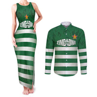 Rugby Zimbabwe Custom Couples Matching Tank Maxi Dress and Long Sleeve Button Shirt Go Champions Sables - Wonder Print Shop