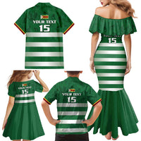 Rugby Zimbabwe Custom Family Matching Mermaid Dress and Hawaiian Shirt Go Champions Sables - Wonder Print Shop