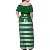 Rugby Zimbabwe Custom Family Matching Off Shoulder Maxi Dress and Hawaiian Shirt Go Champions Sables - Wonder Print Shop
