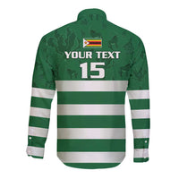 Rugby Zimbabwe Custom Long Sleeve Button Shirt Go Champions Sables - Wonder Print Shop