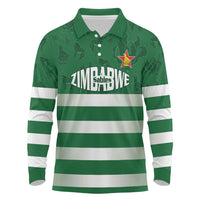 Rugby Zimbabwe Custom Long Sleeve Polo Shirt Go Champions Sables - Wonder Print Shop