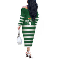 Rugby Zimbabwe Custom Off The Shoulder Long Sleeve Dress Go Champions Sables - Wonder Print Shop