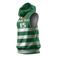 Rugby Zimbabwe Custom Sleeveless Hoodie Go Champions Sables - Wonder Print Shop