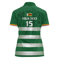 Rugby Zimbabwe Custom Women Polo Shirt Go Champions Sables - Wonder Print Shop