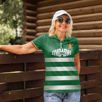 Rugby Zimbabwe Custom Women Polo Shirt Go Champions Sables - Wonder Print Shop