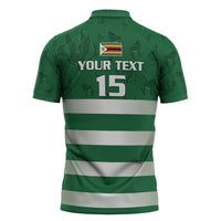 Rugby Zimbabwe Custom Zipper Polo Shirt Go Champions Sables - Wonder Print Shop