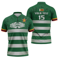 Rugby Zimbabwe Custom Zipper Polo Shirt Go Champions Sables - Wonder Print Shop