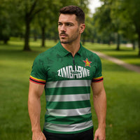 Rugby Zimbabwe Custom Zipper Polo Shirt Go Champions Sables - Wonder Print Shop