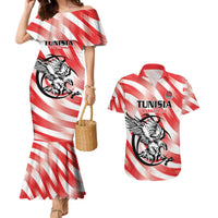 Custom Tunisia Basketball Couples Matching Mermaid Dress and Hawaiian Shirt Go Eagles of Carthage - Wonder Print Shop