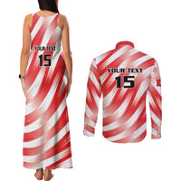 Custom Tunisia Basketball Couples Matching Tank Maxi Dress and Long Sleeve Button Shirt Go Eagles of Carthage - Wonder Print Shop