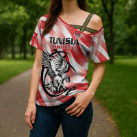 Custom Tunisia Basketball Cross Shoulder Shirt Go Eagles of Carthage - Wonder Print Shop