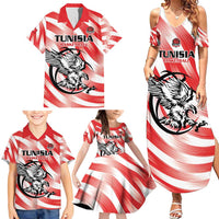 Custom Tunisia Basketball Family Matching Summer Maxi Dress and Hawaiian Shirt Go Eagles of Carthage - Wonder Print Shop