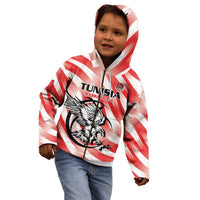 Custom Tunisia Basketball Kid Hoodie Go Eagles of Carthage - Wonder Print Shop