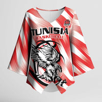 Custom Tunisia Basketball Kimono Sleeve Blouse Go Eagles of Carthage - Wonder Print Shop