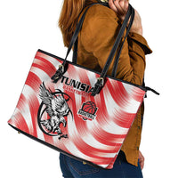 Tunisia Basketball Leather Tote Bag Go Eagles of Carthage - Wonder Print Shop