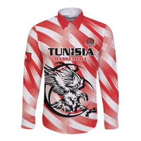 Custom Tunisia Basketball Long Sleeve Button Shirt Go Eagles of Carthage - Wonder Print Shop