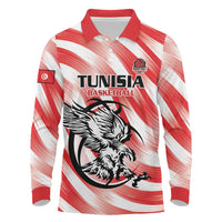Custom Tunisia Basketball Long Sleeve Polo Shirt Go Eagles of Carthage - Wonder Print Shop