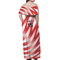 Custom Tunisia Basketball Off Shoulder Maxi Dress Go Eagles of Carthage - Wonder Print Shop