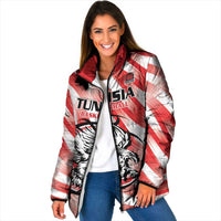Custom Tunisia Basketball Padded Jacket Go Eagles of Carthage - Wonder Print Shop