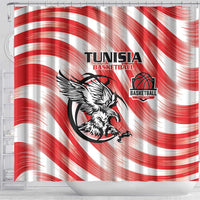 Tunisia Basketball Shower Curtain Go Eagles of Carthage - Wonder Print Shop