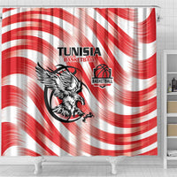 Tunisia Basketball Shower Curtain Go Eagles of Carthage - Wonder Print Shop