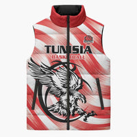 Custom Tunisia Basketball Sleeveless Puffer Jacket Go Eagles of Carthage - Wonder Print Shop