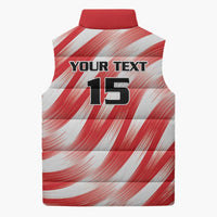 Custom Tunisia Basketball Sleeveless Puffer Jacket Go Eagles of Carthage - Wonder Print Shop