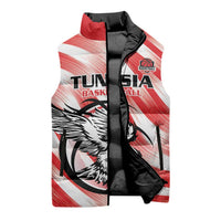 Custom Tunisia Basketball Sleeveless Puffer Jacket Go Eagles of Carthage - Wonder Print Shop