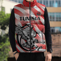 Custom Tunisia Basketball Sleeveless Puffer Jacket Go Eagles of Carthage - Wonder Print Shop