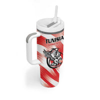 Custom Tunisia Basketball Tumbler With Handle Go Eagles of Carthage - Wonder Print Shop