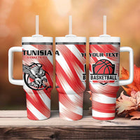 Custom Tunisia Basketball Tumbler With Handle Go Eagles of Carthage - Wonder Print Shop
