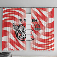 Tunisia Basketball Window Curtain Go Eagles of Carthage - Wonder Print Shop