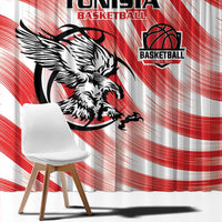Tunisia Basketball Window Curtain Go Eagles of Carthage - Wonder Print Shop