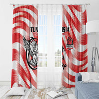 Tunisia Basketball Window Curtain Go Eagles of Carthage - Wonder Print Shop