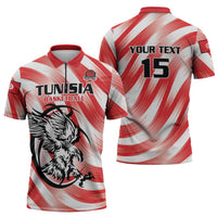 Custom Tunisia Basketball Zipper Polo Shirt Go Eagles of Carthage - Wonder Print Shop