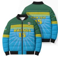 Custom Rwanda Basketball Bomber Puffer Jacket Go Champions - Wonder Print Shop